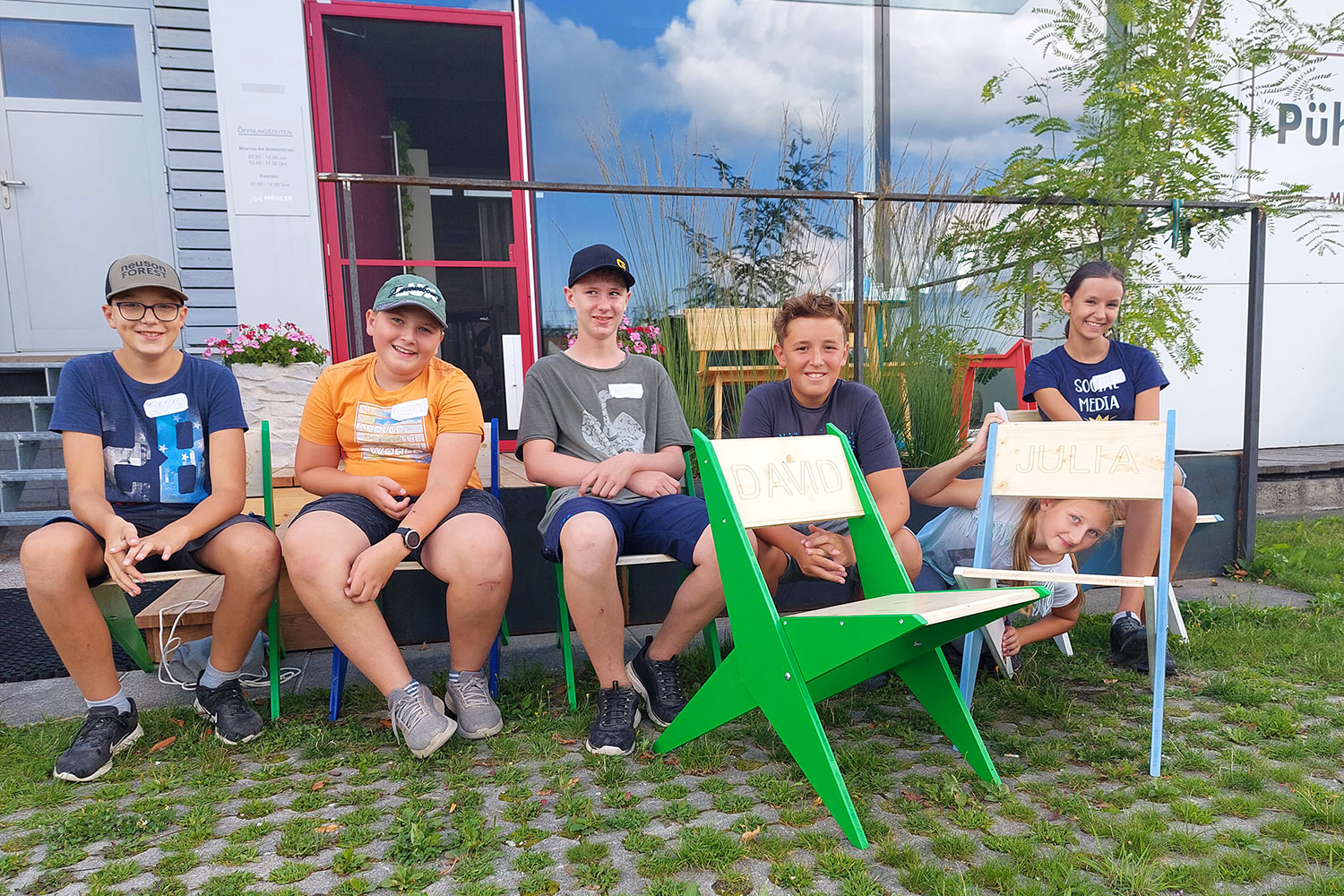 Ferienaktion in der Tischlerei Pühringer - Gruppenfoto